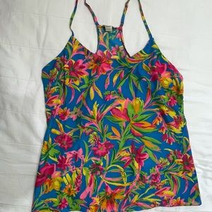 J.Crew racerback tropical tank top. Woman’s Size 8.